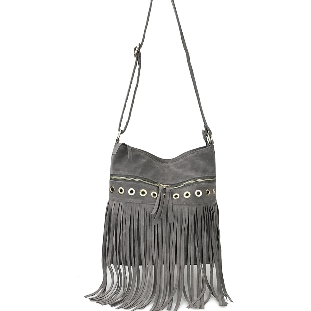 ❗Restocked❗Fringe Faux Suede Crossbody Bag - Picture 2 of 5